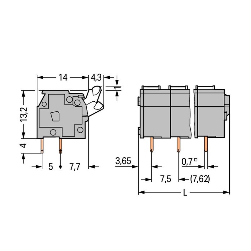 Leiterplattenklemme 255-504