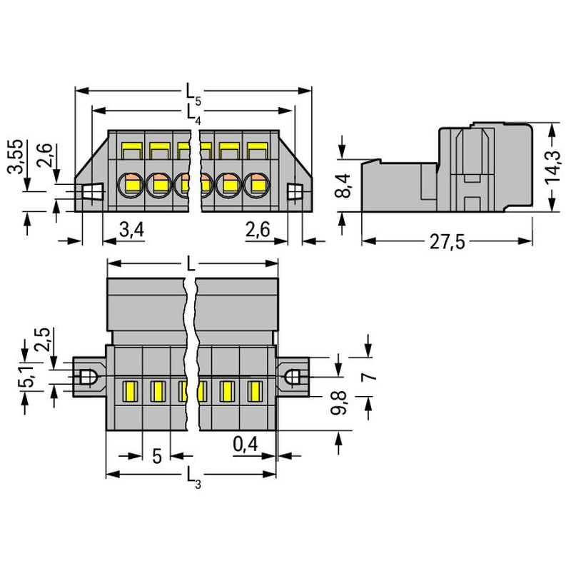 1-Leiter-Stiftleiste 231-603/019-000