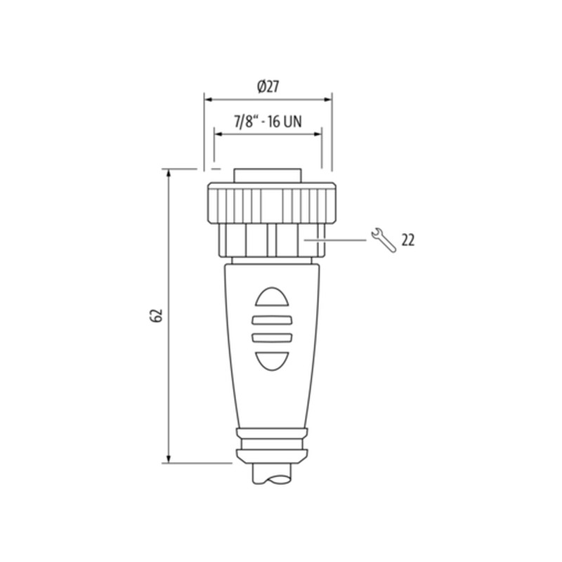 7/8 Buchse gerade 7000-78021-9651000