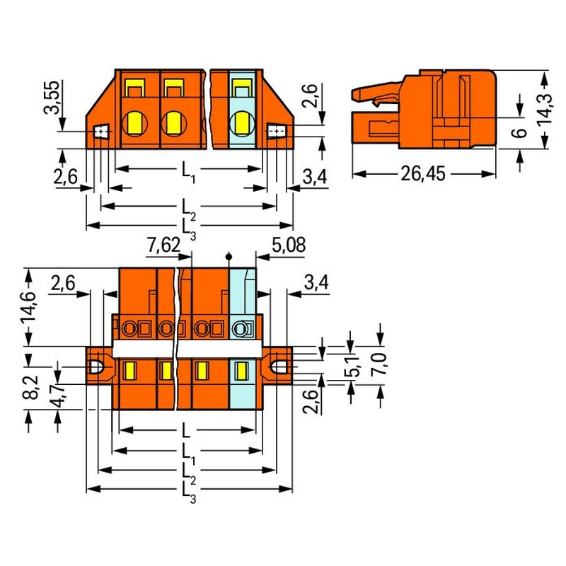 1-Leiter-Federleiste 231-712/027-000