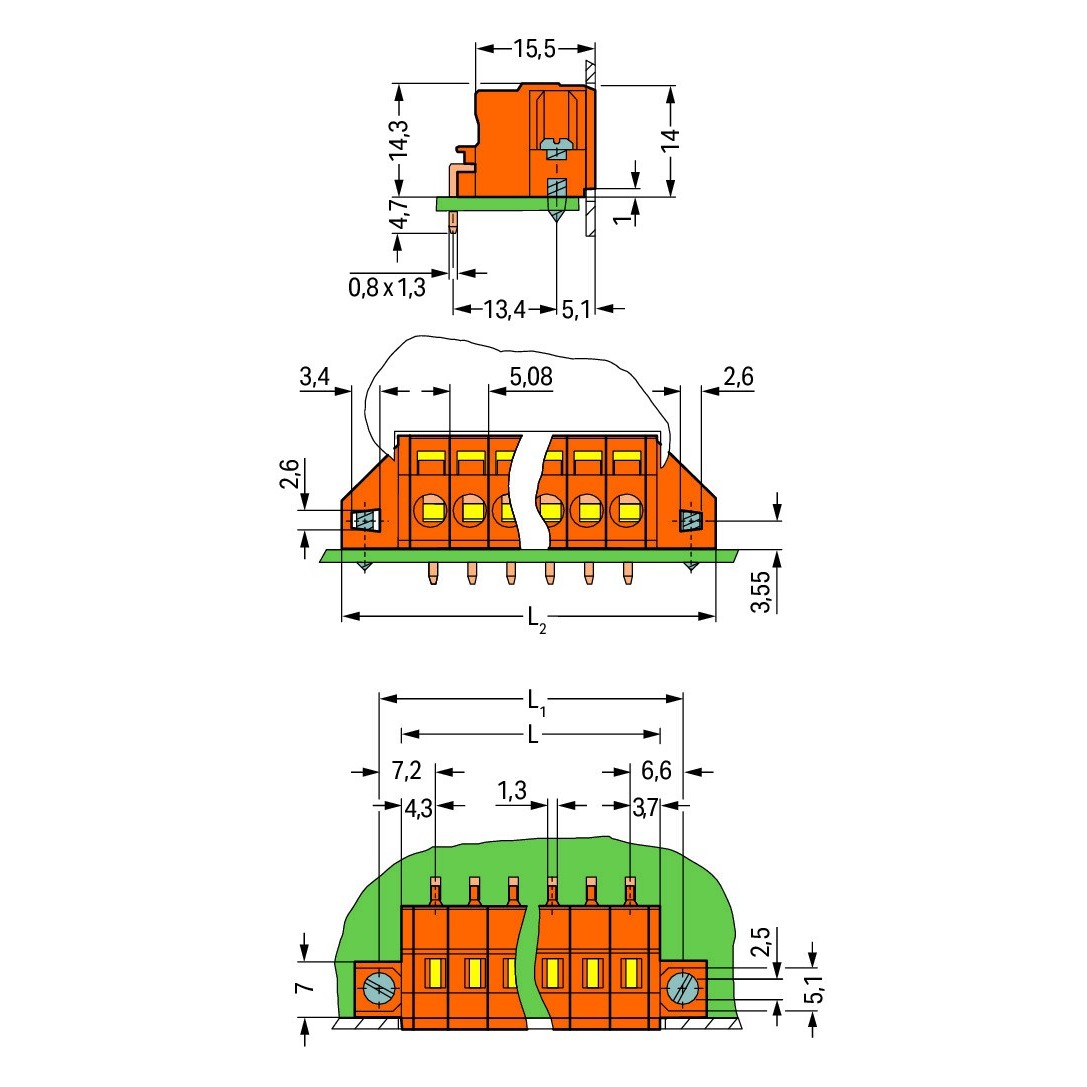 Leiterplattenklemme 231-641/023-000
