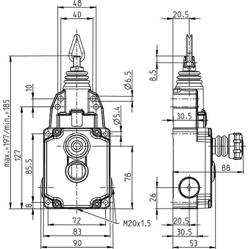 Seilzugschalter SRM-U1Z/U1Z-LU-300-E