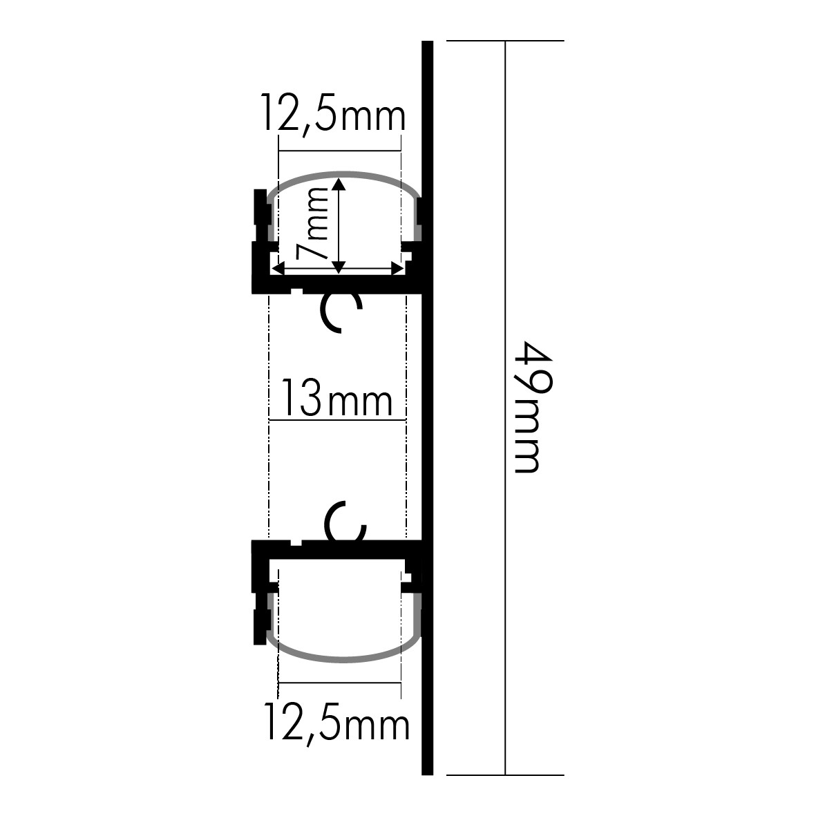 Alu Aufbau-Profil 2m 5011149904