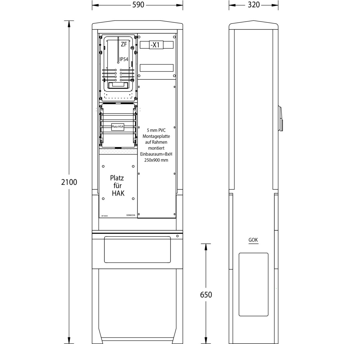 Zähleranschlusssäule ZAS-S-1-1MP enviaM