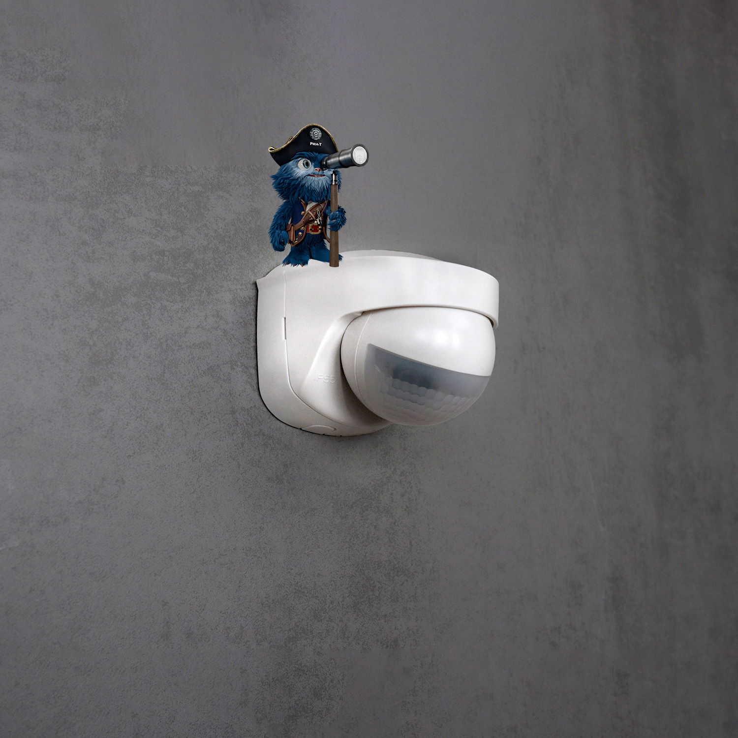 PIRA TO AP Bewegungsmelder Wand außen, 180° halbrund, max. 10 m, Exit-On, 200 W LED 1030206