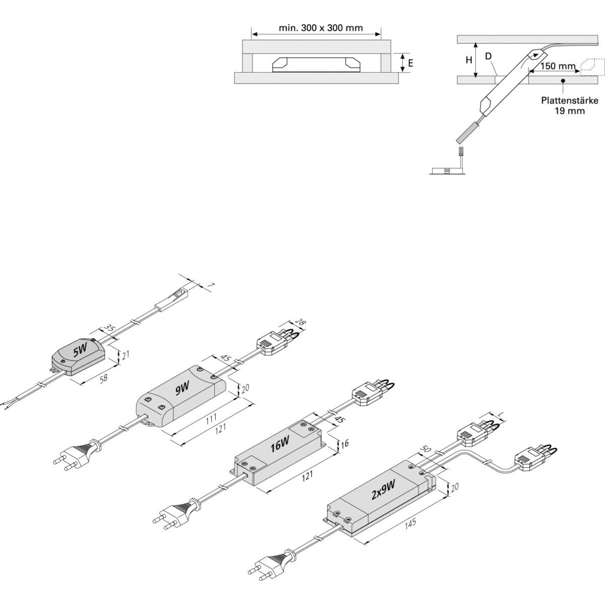 Verbindungsleitung LED 350 21525061001