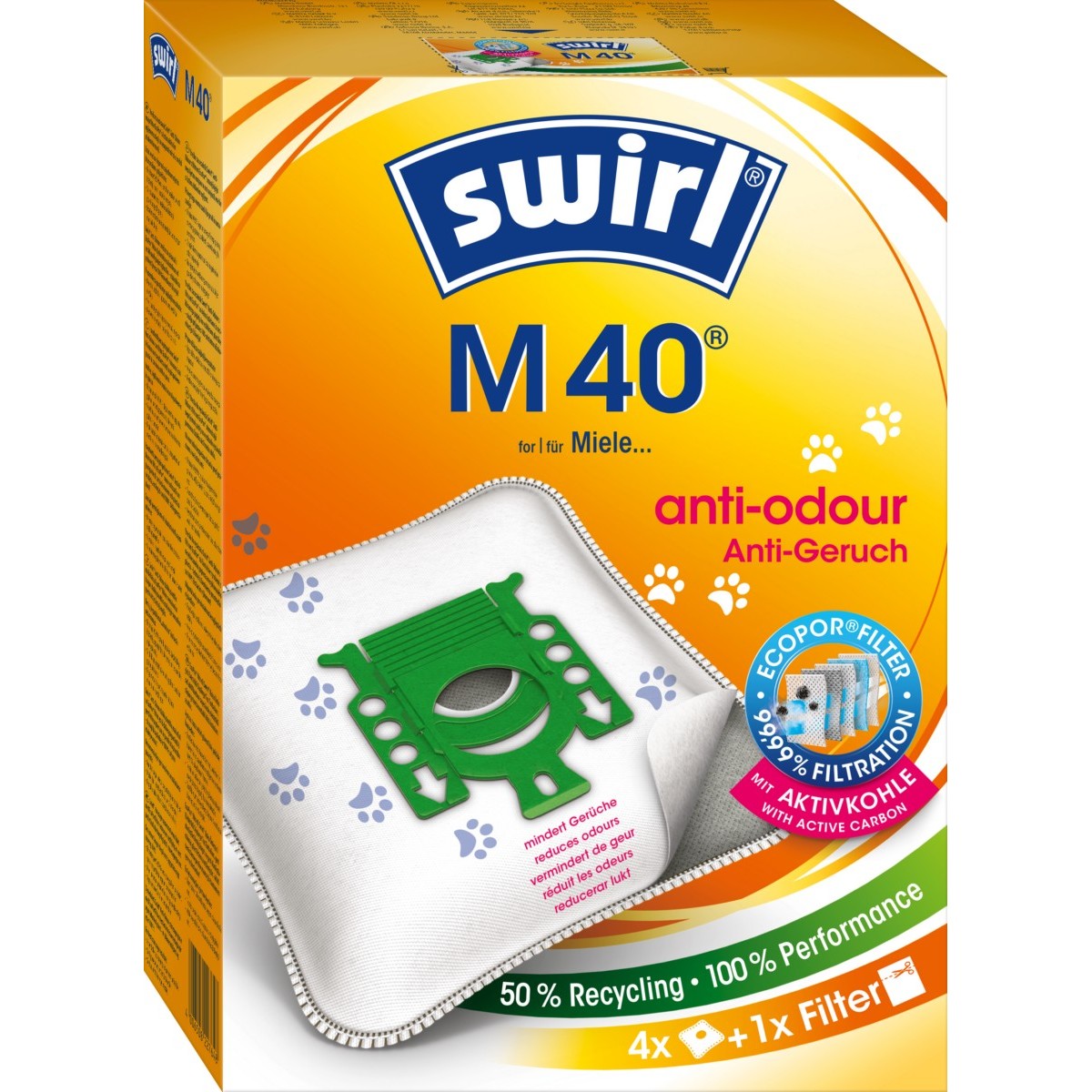 Staubbeutel M 40 Anti-Odour VE4