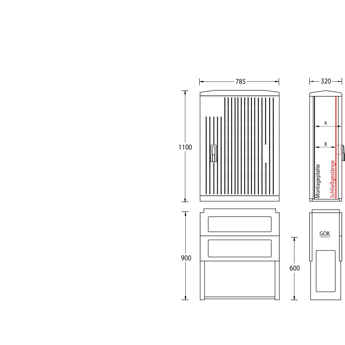 Normschrank IP44 A100-M-1100