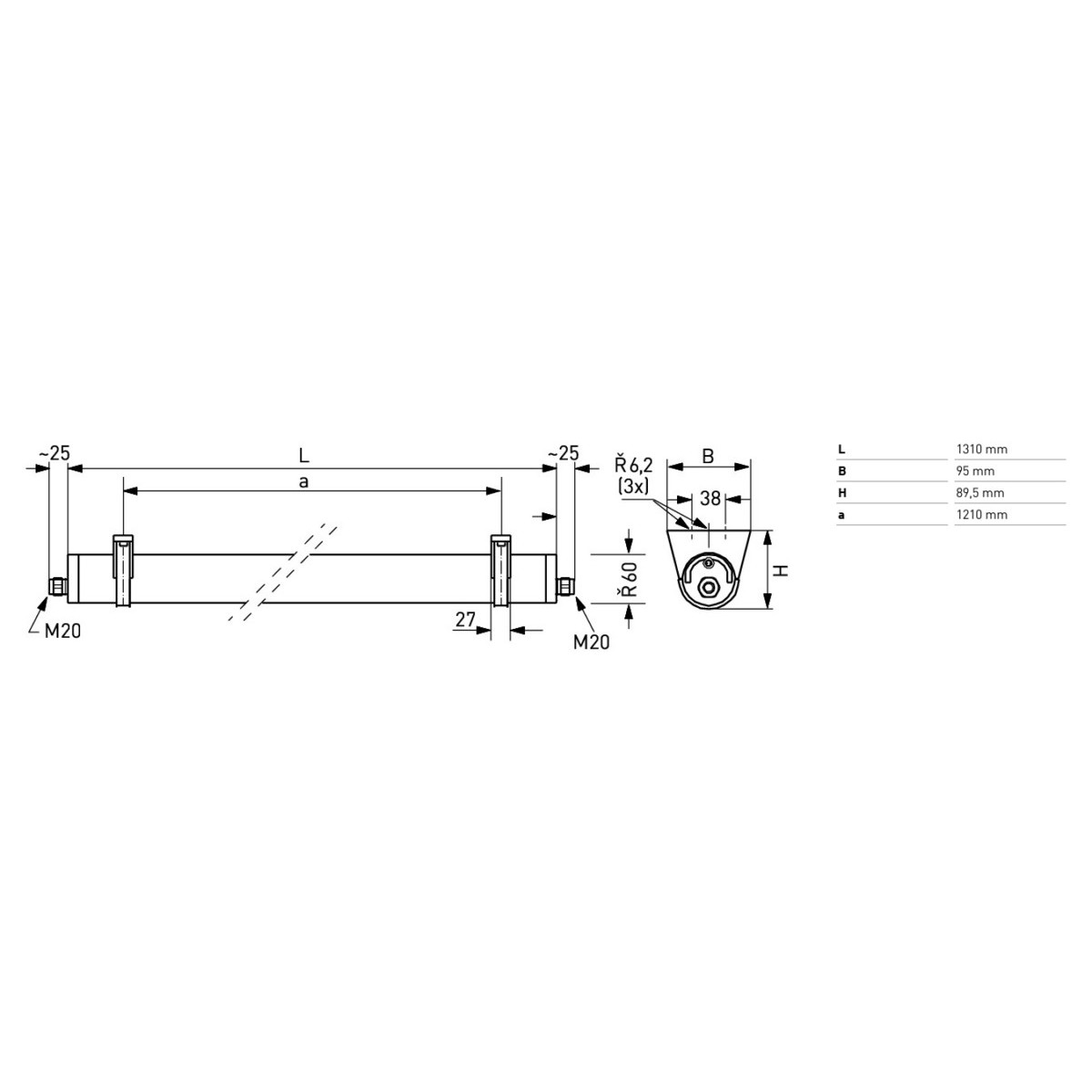 LED-Rohrleuchte Bern LED m1200