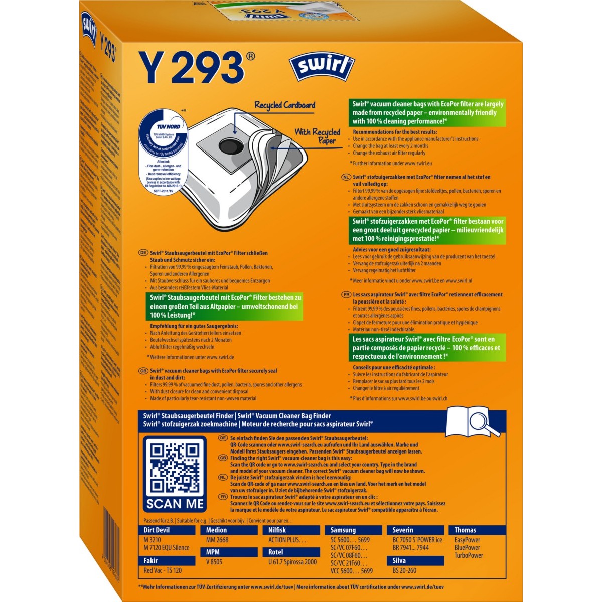Staubbeutel Y 293 EcoPor VE4