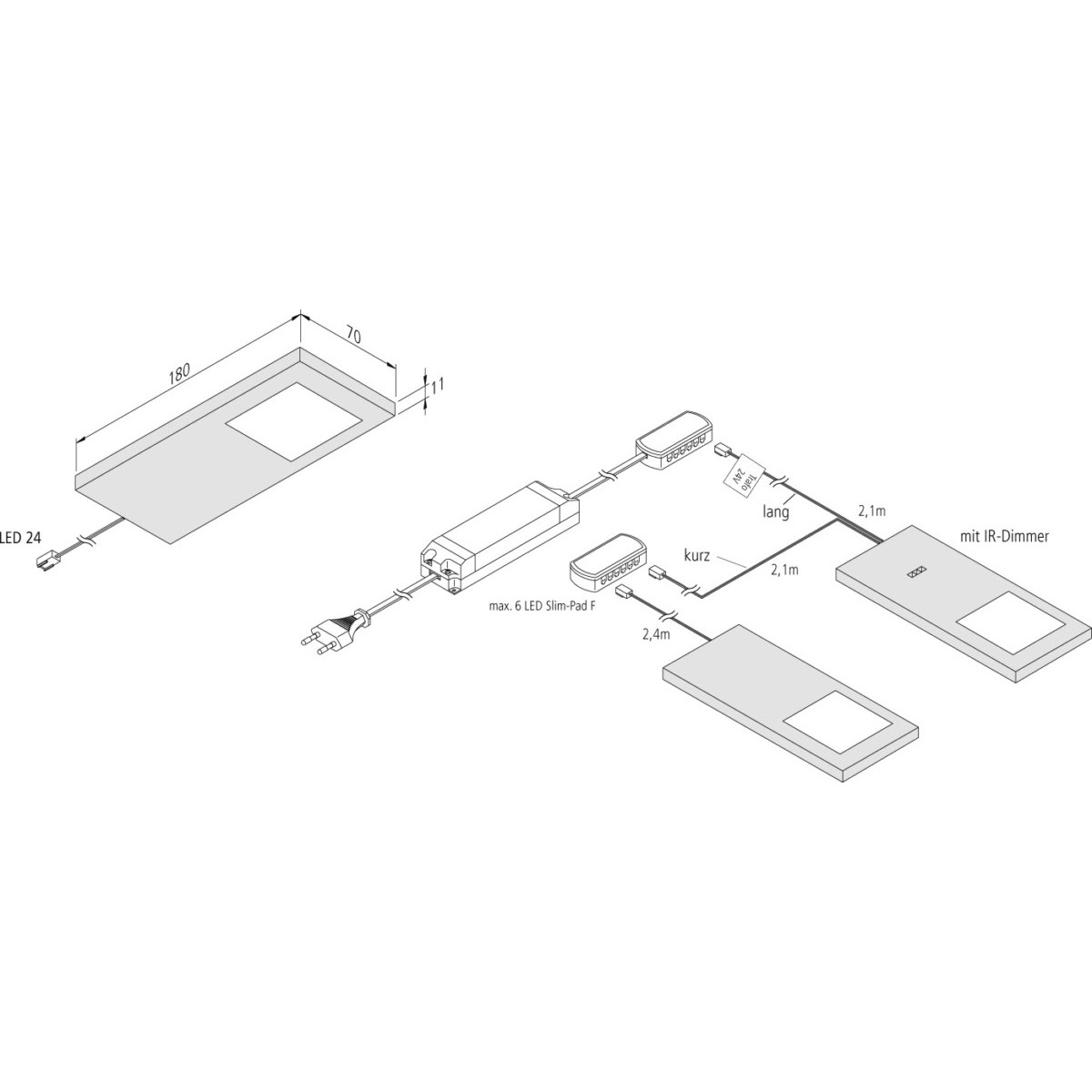 3er-Set LED-UB-Leuchte 61056530301
