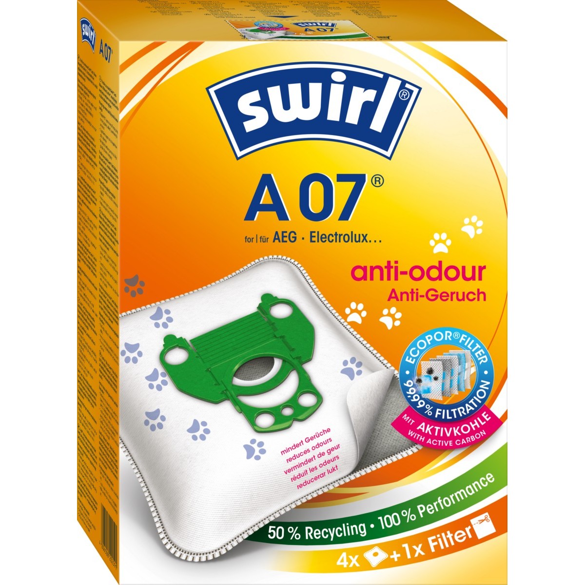 Staubbeutel A 07 Anti-Odour VE4