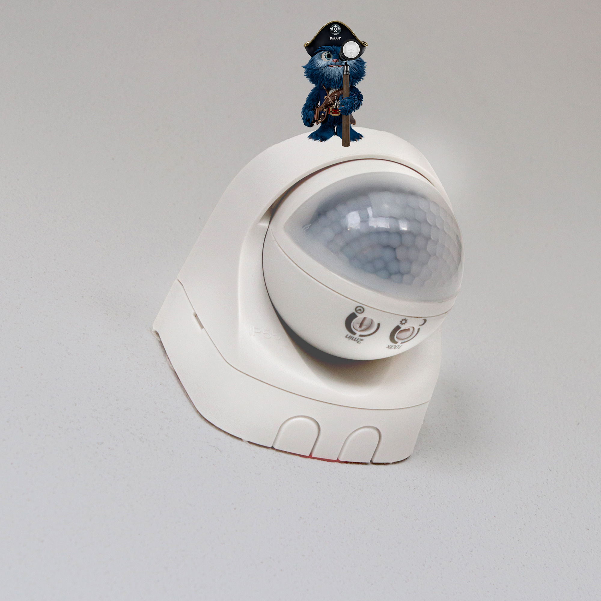 PIRA TO AP Bewegungsmelder Wand außen, 180° halbrund, max. 10 m, Exit-On, 200 W LED 1030206