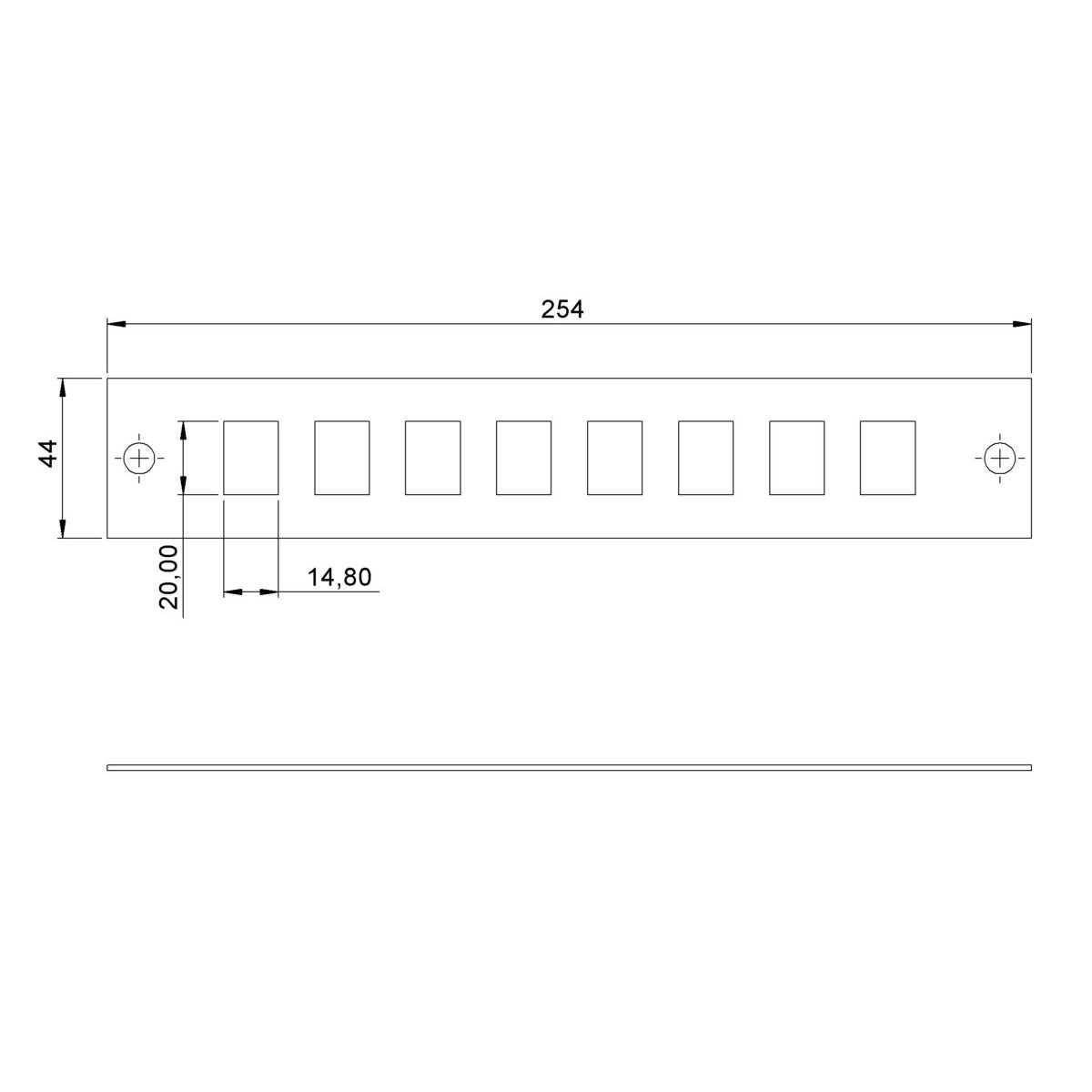10" Leerpanel KPRJ 8-S