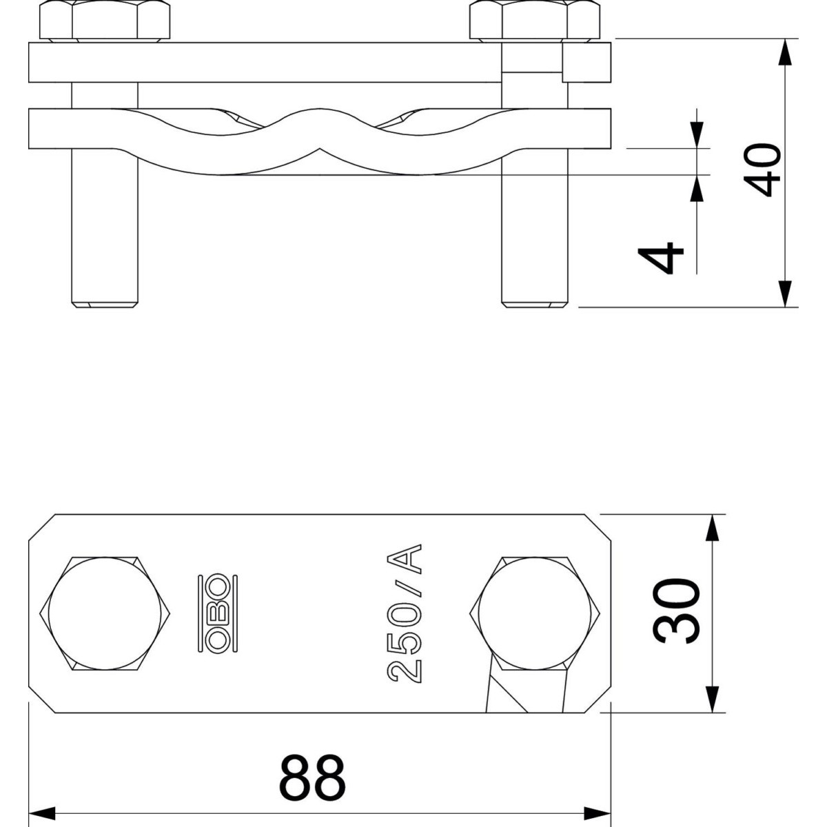 Diagonalklemme 250 A-FT