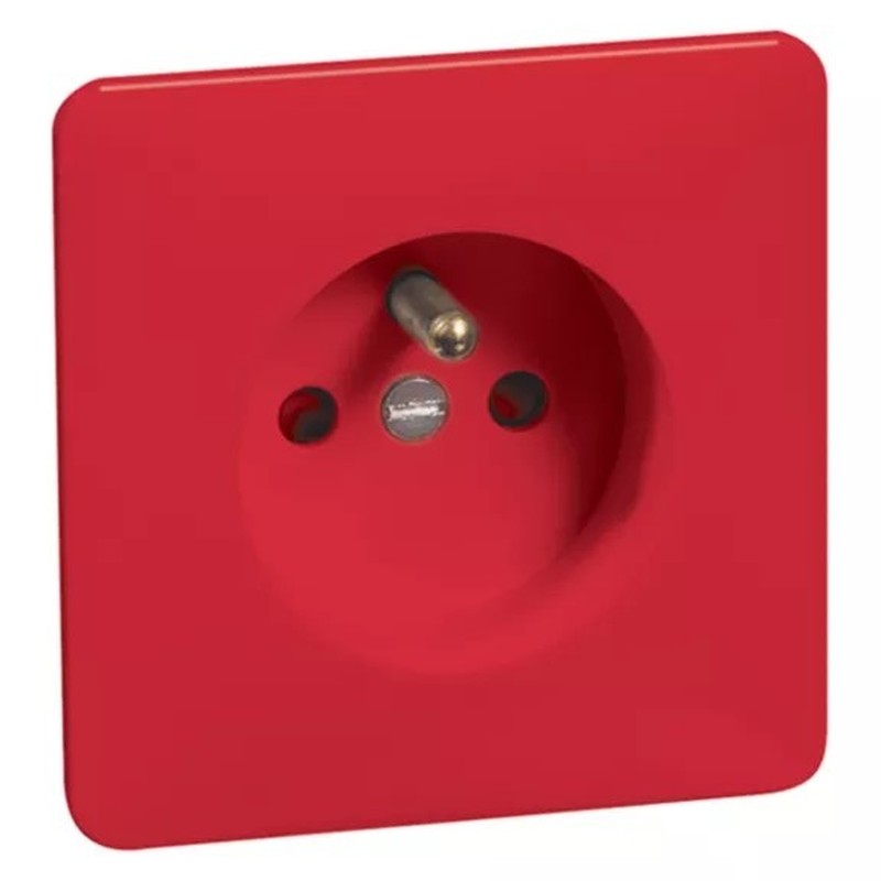 Steckdose rt Erdungsstift B 80.6671 SI ROT