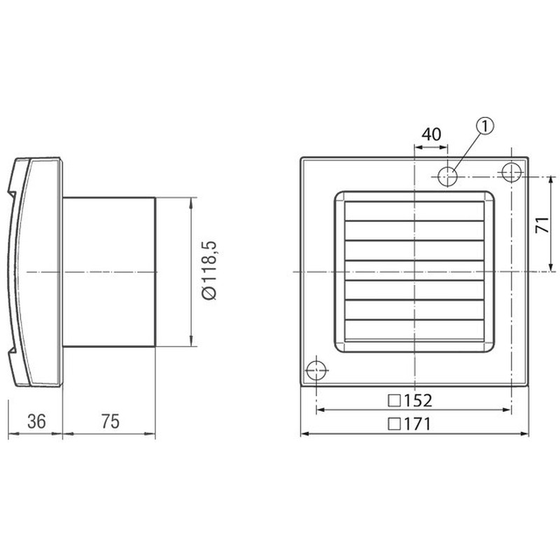 Ventilator,Lichtsteuerung ECA 120 KF