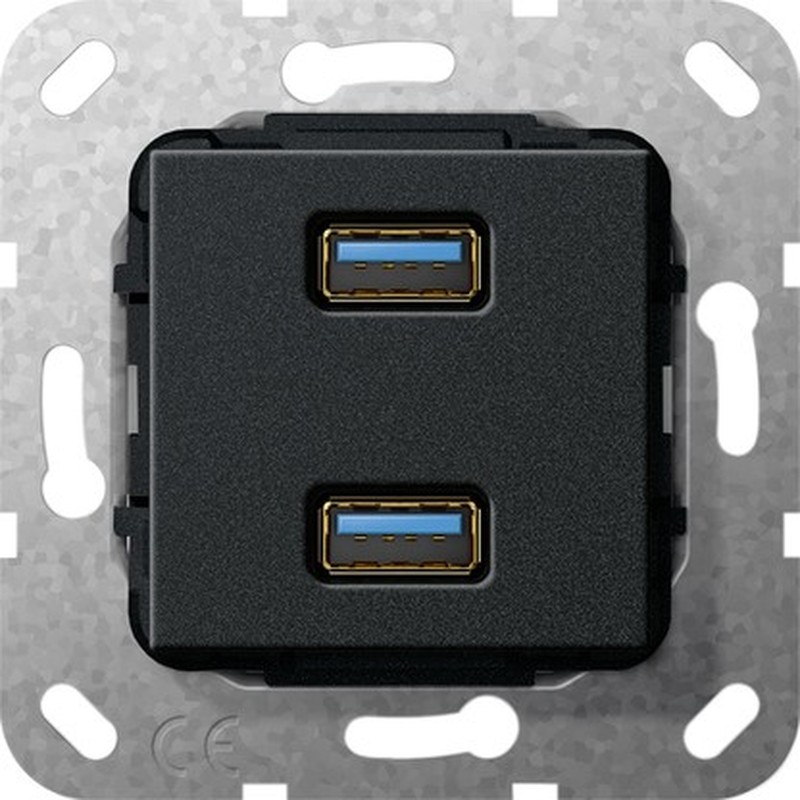 USB 3.0 A 2fach sw matt 568410