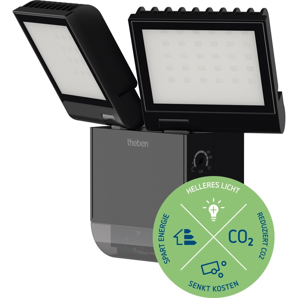 TheLeda S17-100 BK LED-Strahler dreh-/ schwenkbar Bewegungsmelder 4000 K neutralweiß 1020803