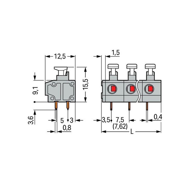 Leiterplattenklemme 235-503/331-000