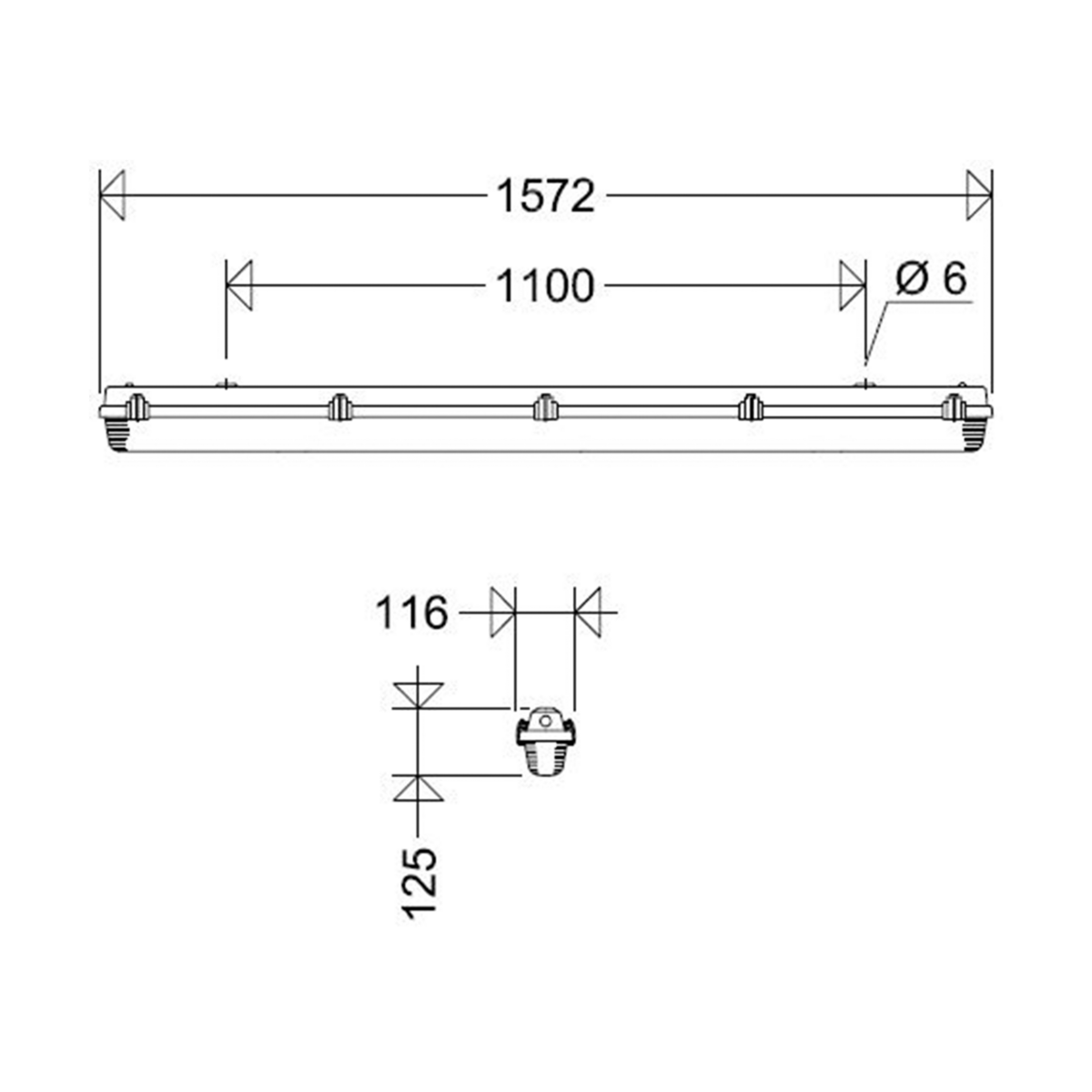 LED-FR-Wannenleuchte 161/15L34AUS