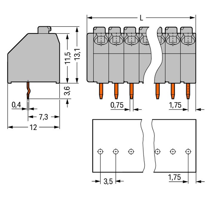 Leiterplattenklemme 250-108/000-006