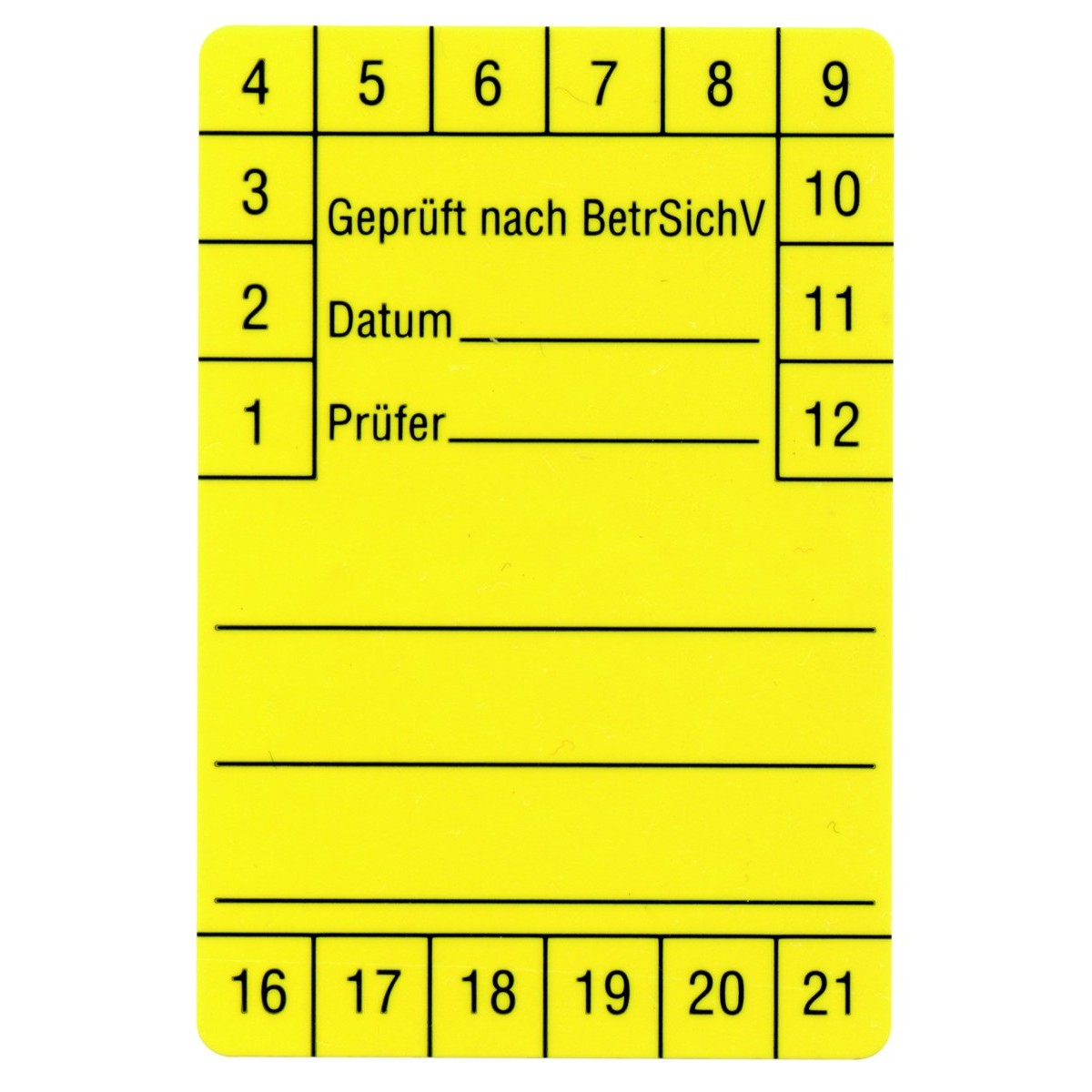 Prüfetiketten FTC00001280D(VE250)