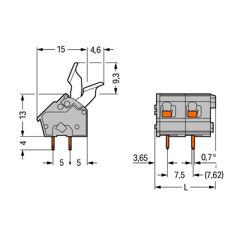 Leiterplattenklemme 256-504/333-000