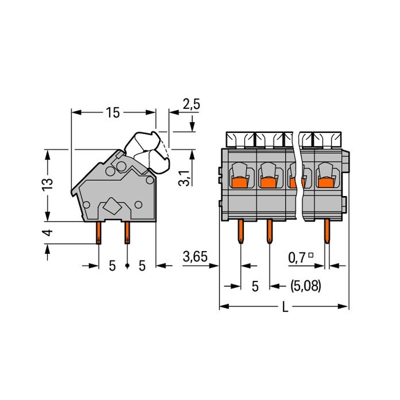 Leiterplattenklemme 256-436/334-000