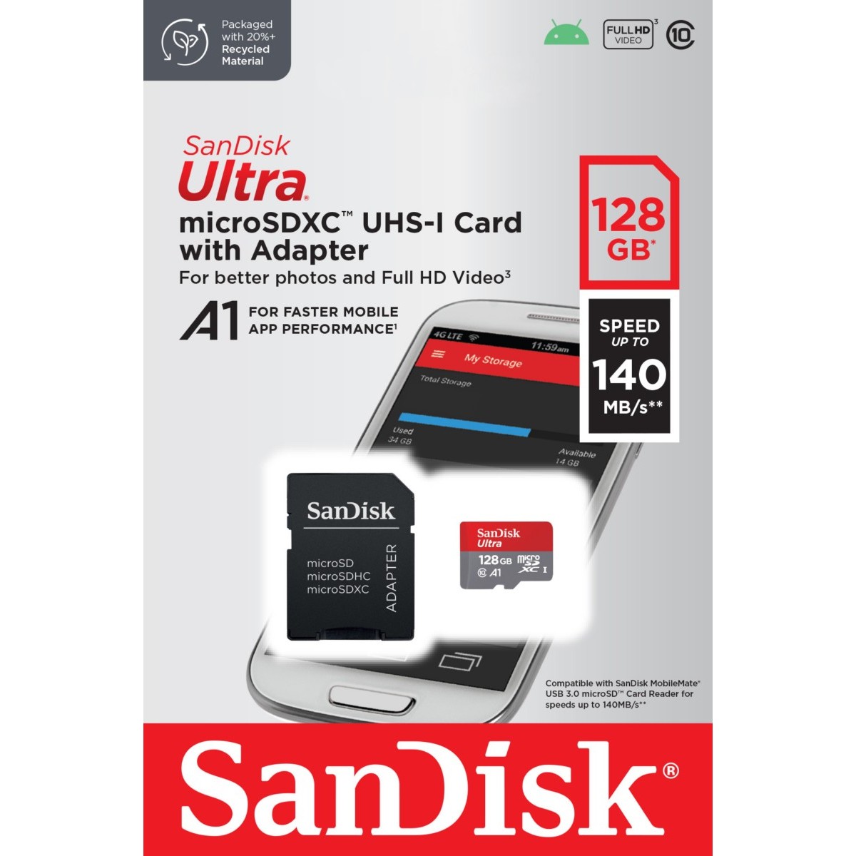 microSDXC Card 128GB SDSQUAB-128G-GN6MA
