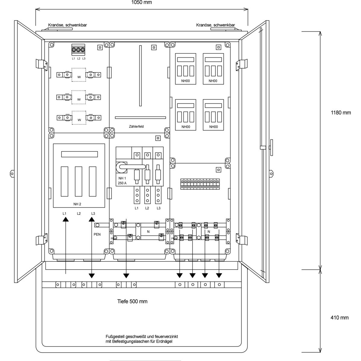 Anschluss-Schrank A 250/4