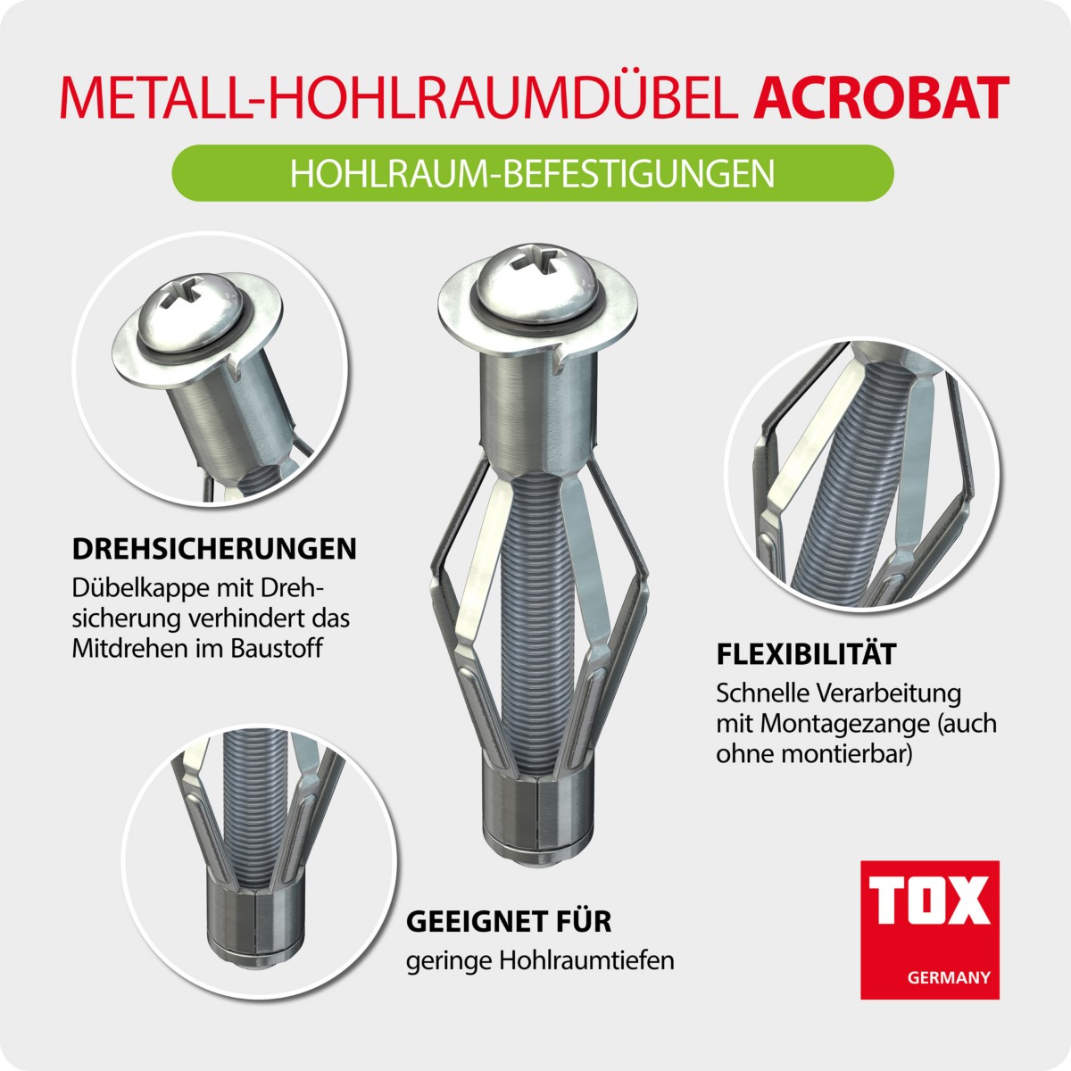Metall-Hohlraumdübel Acrobat M5/52 KT