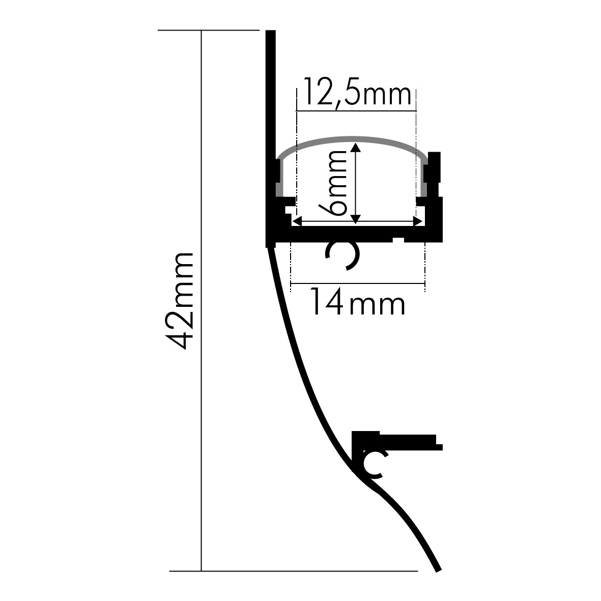 Alu Aufbau-Profil 2m 5011149906