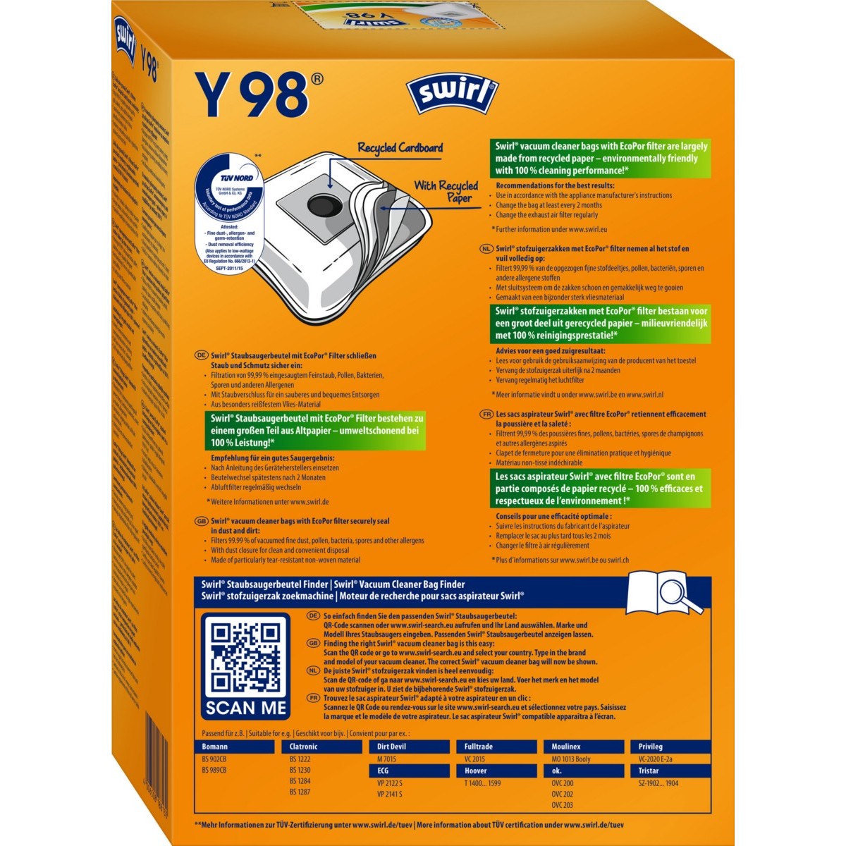 Staubbeutel Y 98 EcoPor VE4