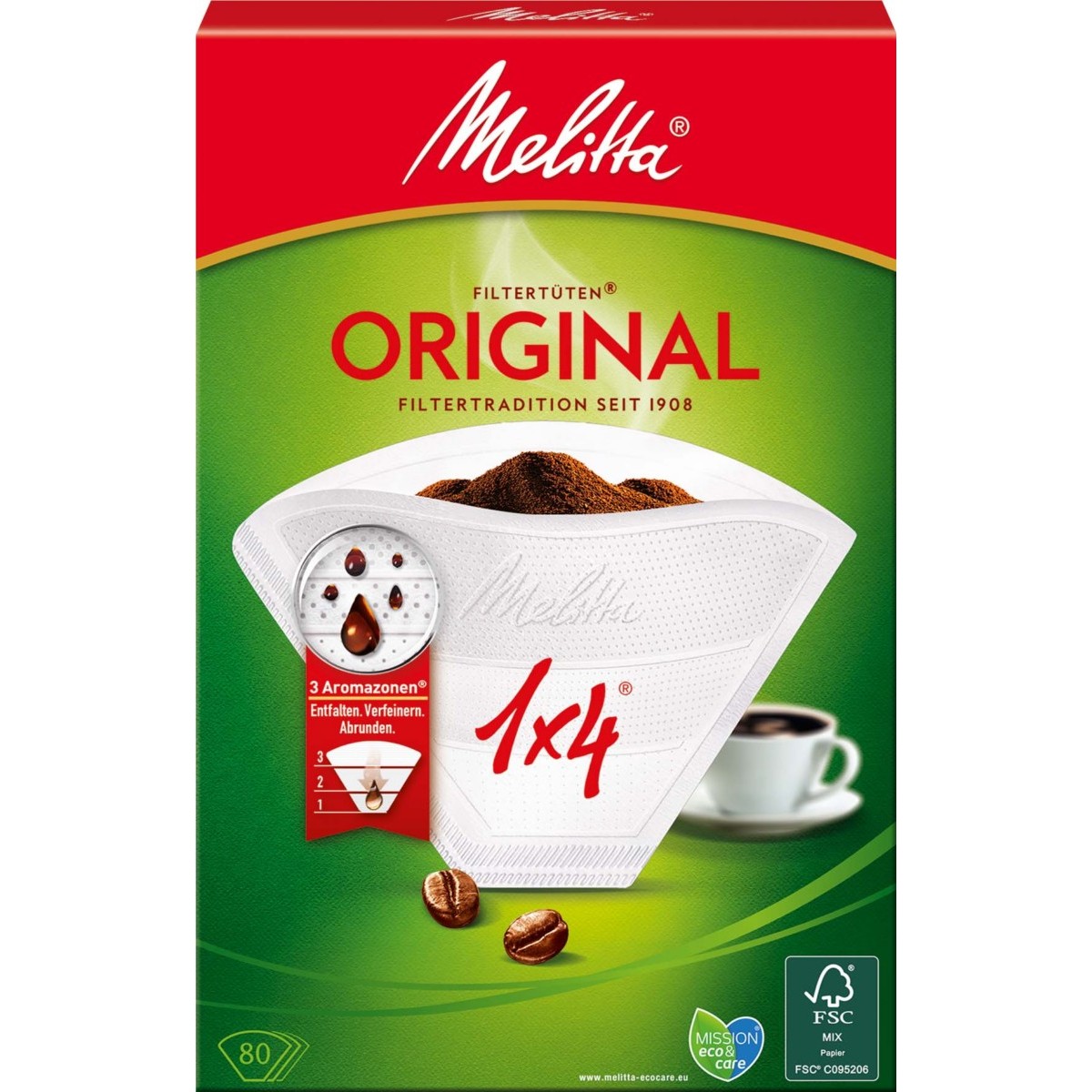 Filtertüten 1x4/80 ws Aroma VE80