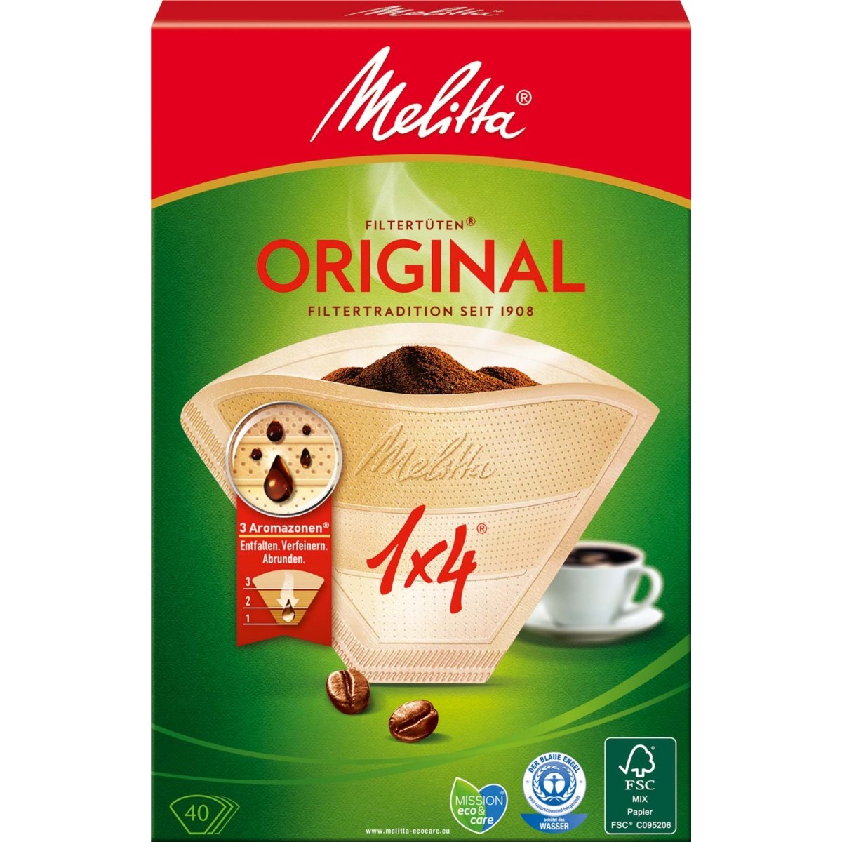 Filtertüten 1x4/40 naturbrArVE40