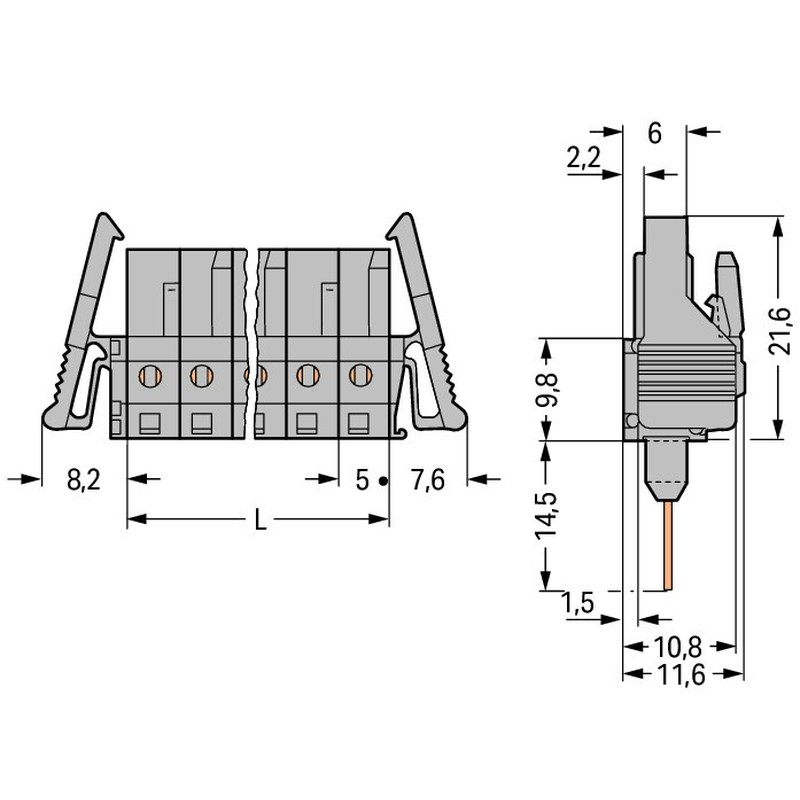 Federleiste f. Reihenklem. 232-146/005-000/039-
