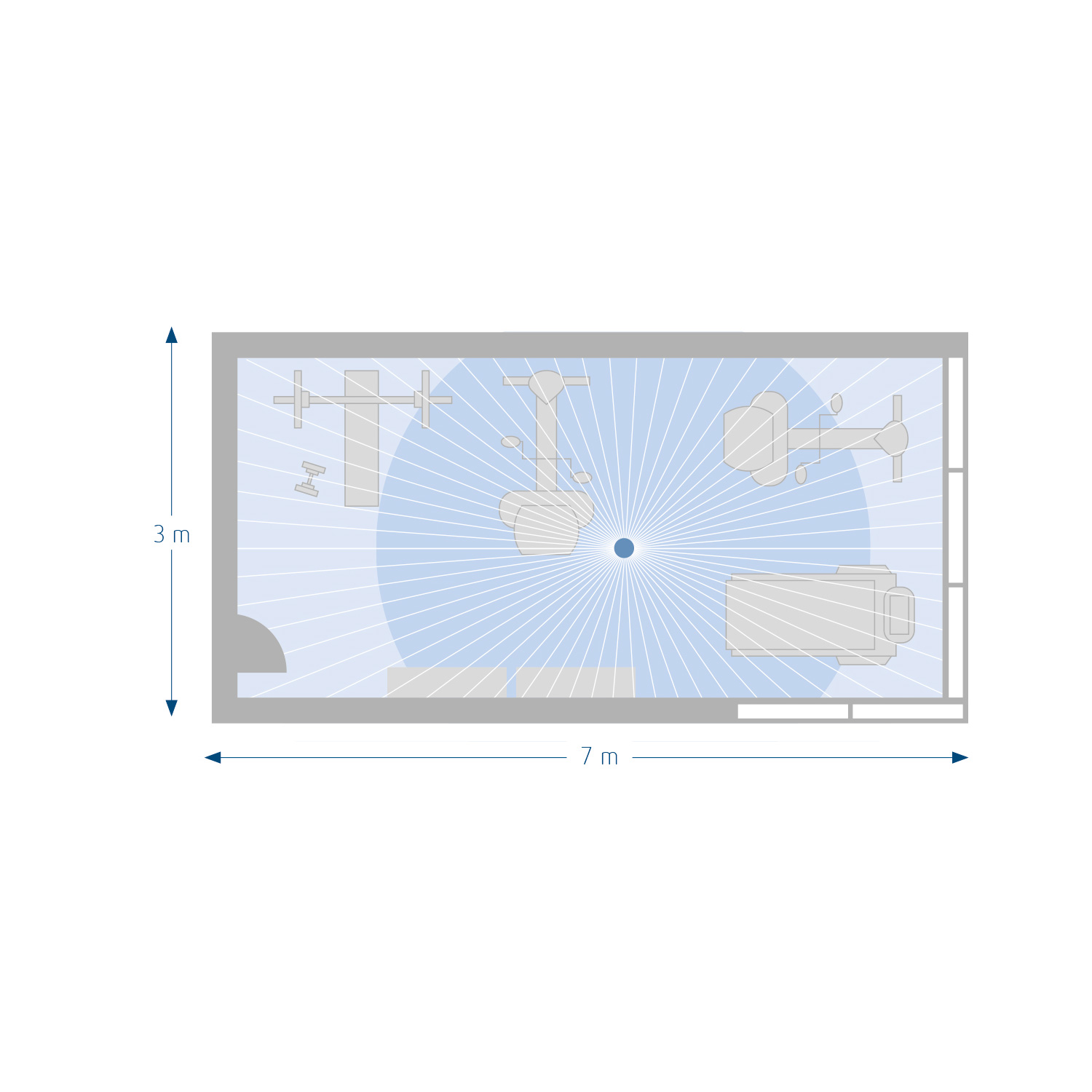 PIRA T8 DE Präsenz-/Bewegungsmelder Decke innen, 360° rund, max. 8 m, 200 W LED, weiß 1030200