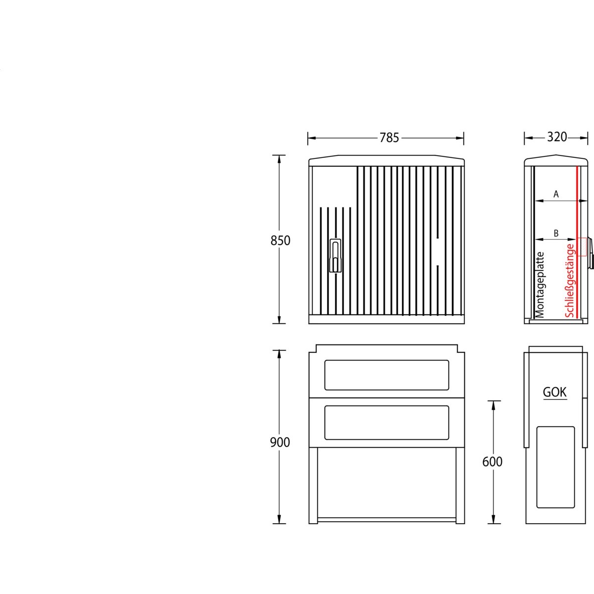 Normschrank IP44 A100-M-850