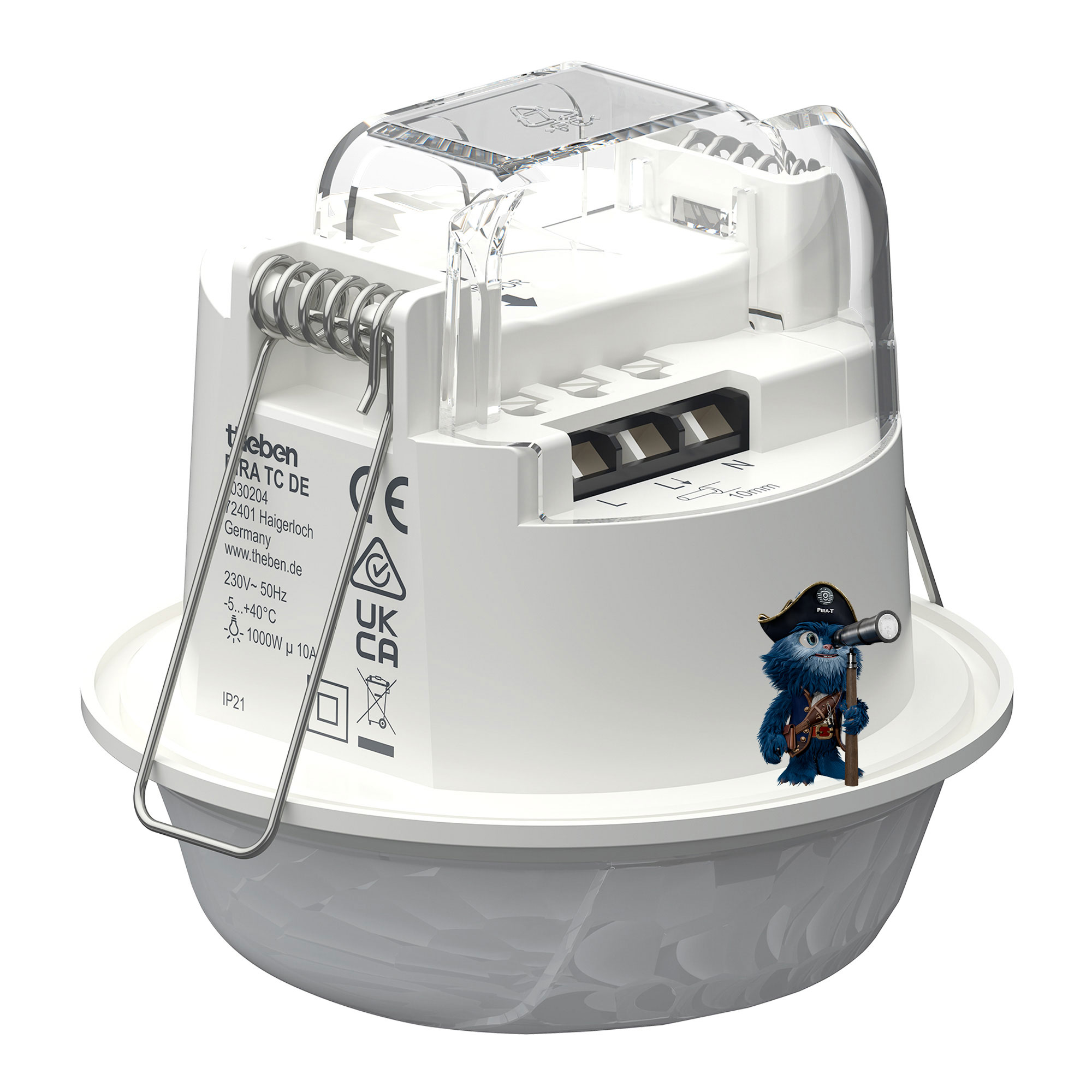 PIRA TC DE Bewegungsmelder Korridor, Decke innen 360° rechteckig, 25 x 3 m, 200 W LED 1030204
