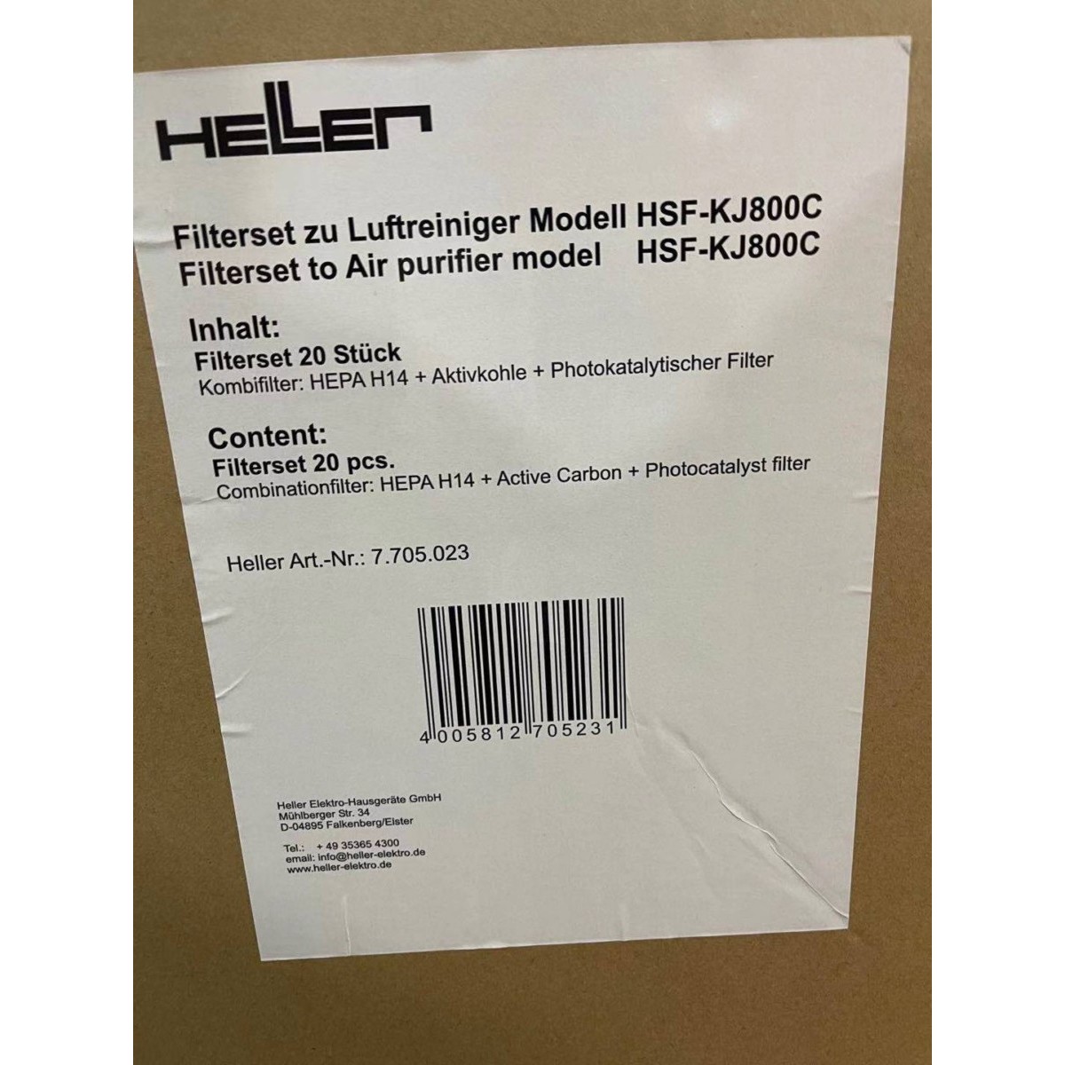 Filterset H14 HEPA 7.705.023