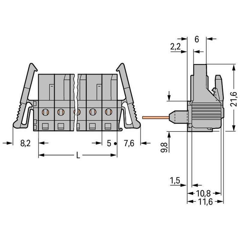 Federleiste f. Reihenklem. 232-250/005-000/039-