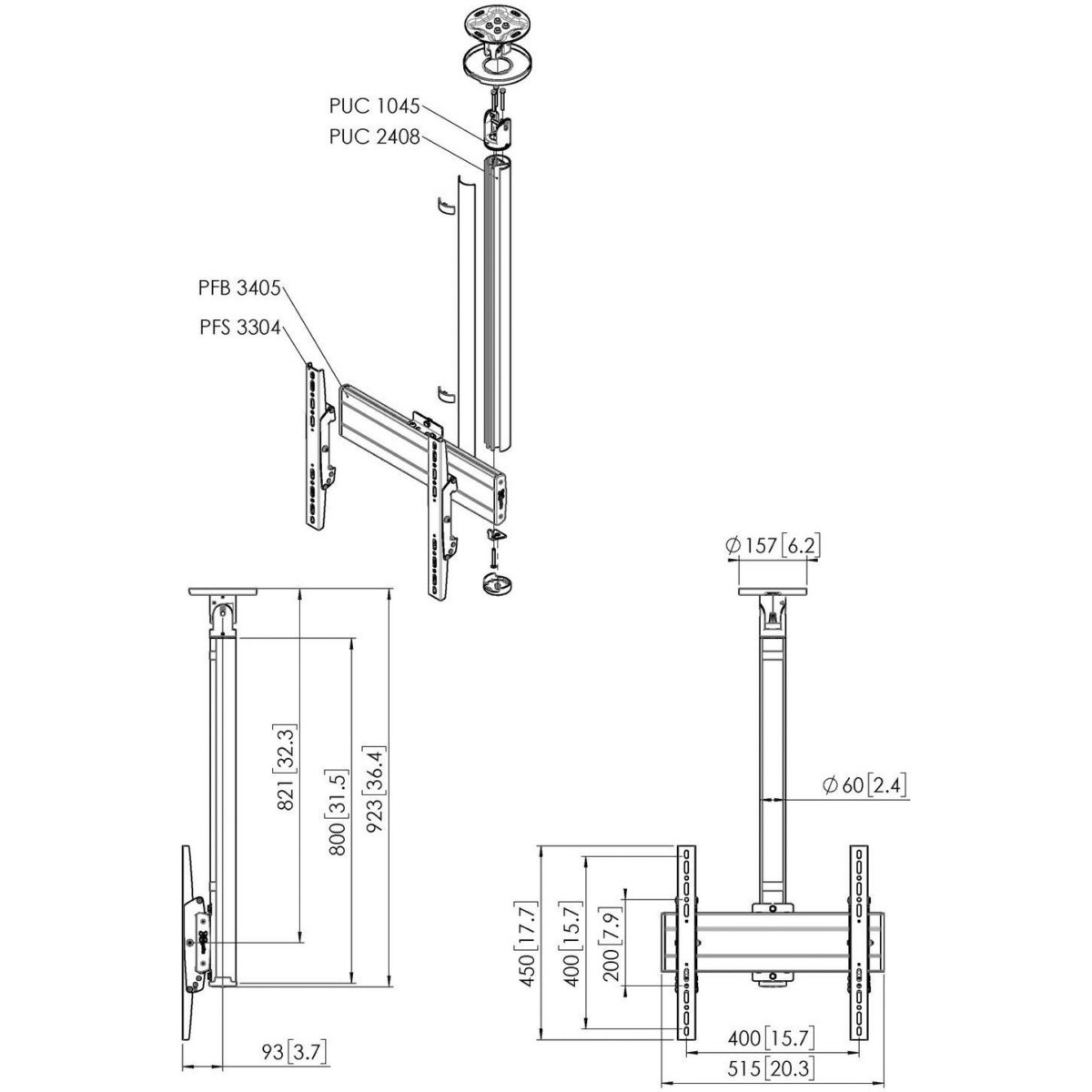 Einzelprofil VESA 400x400 CT240844 sw
