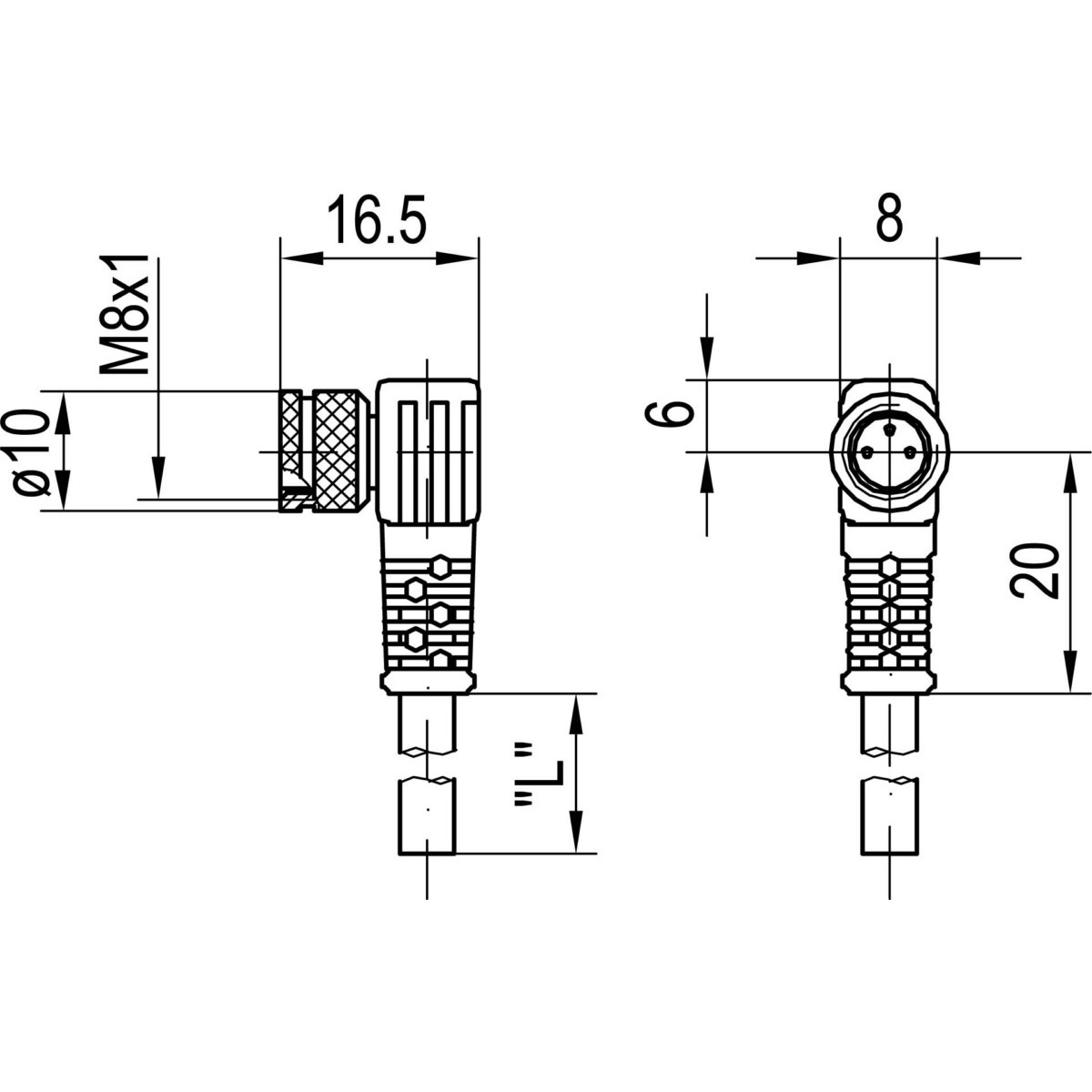 Anschlusskabel K4-2m-W-PUR