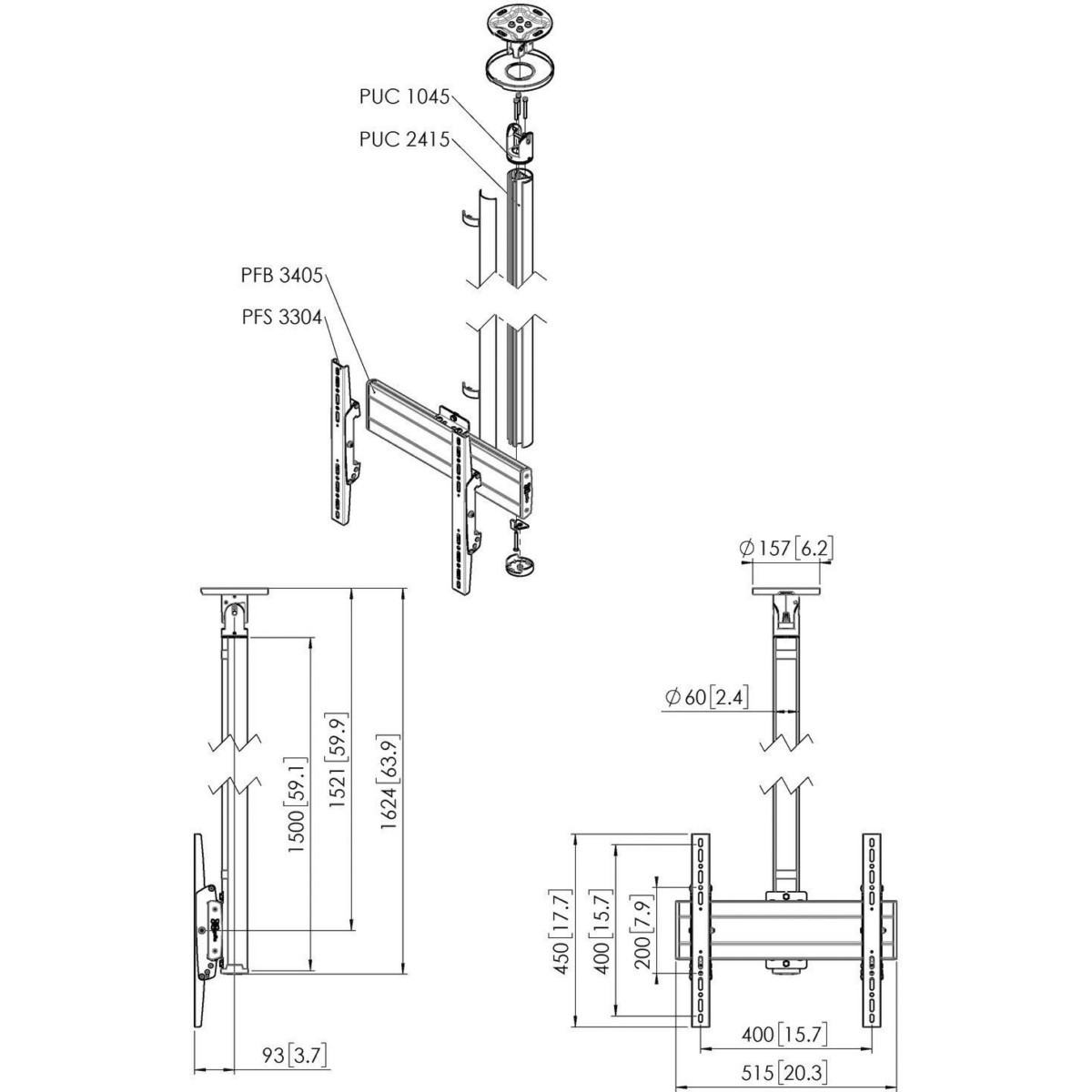 Einzelprofil VESA 400x400 CT241544 sw