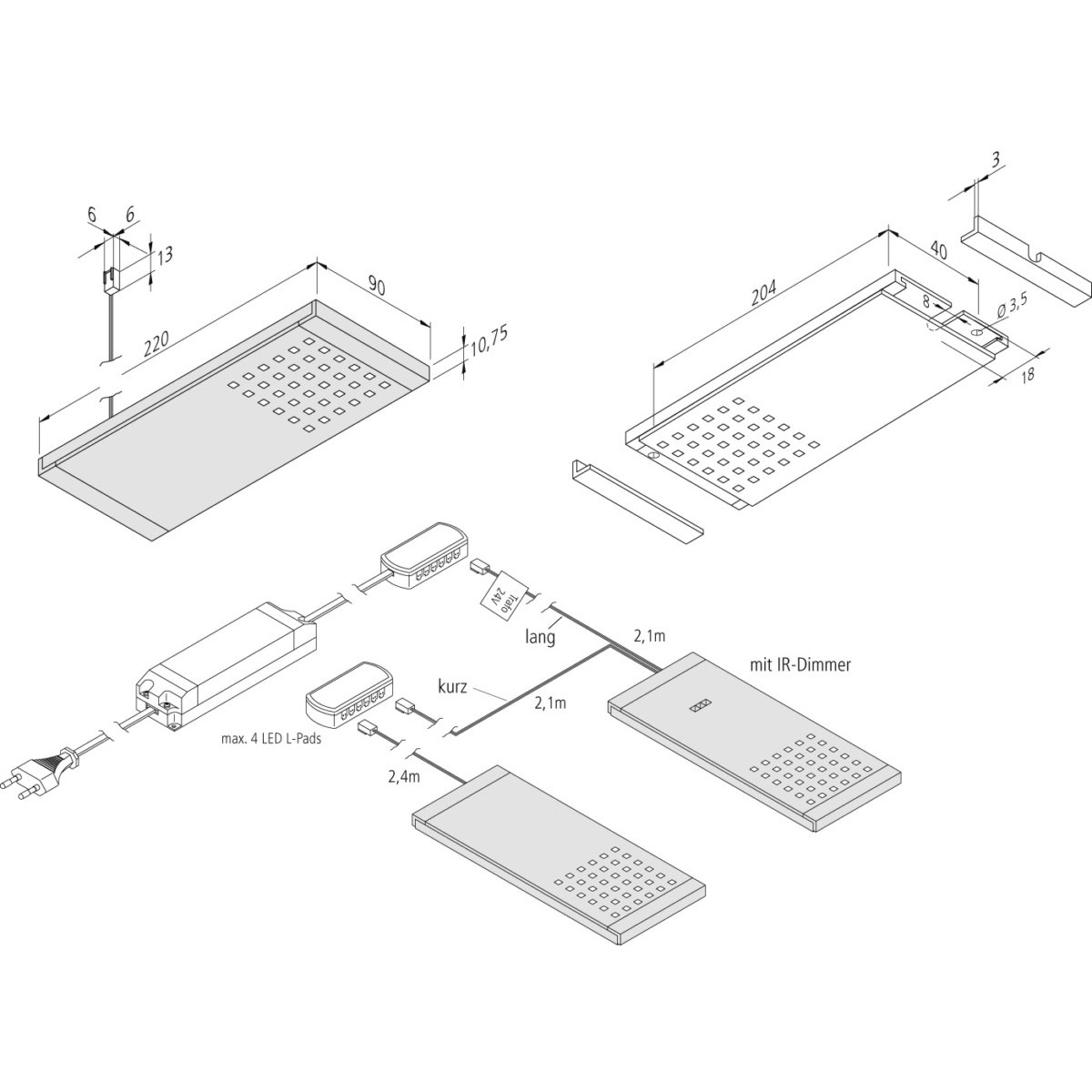 2er-Set LED-Unterb.leuchte 61055120207