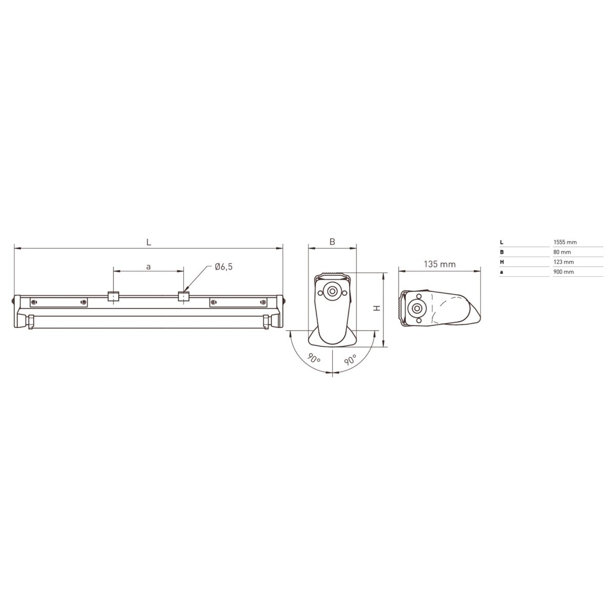 LED-Feuchtraumleuchte PL-1000-01 M1500