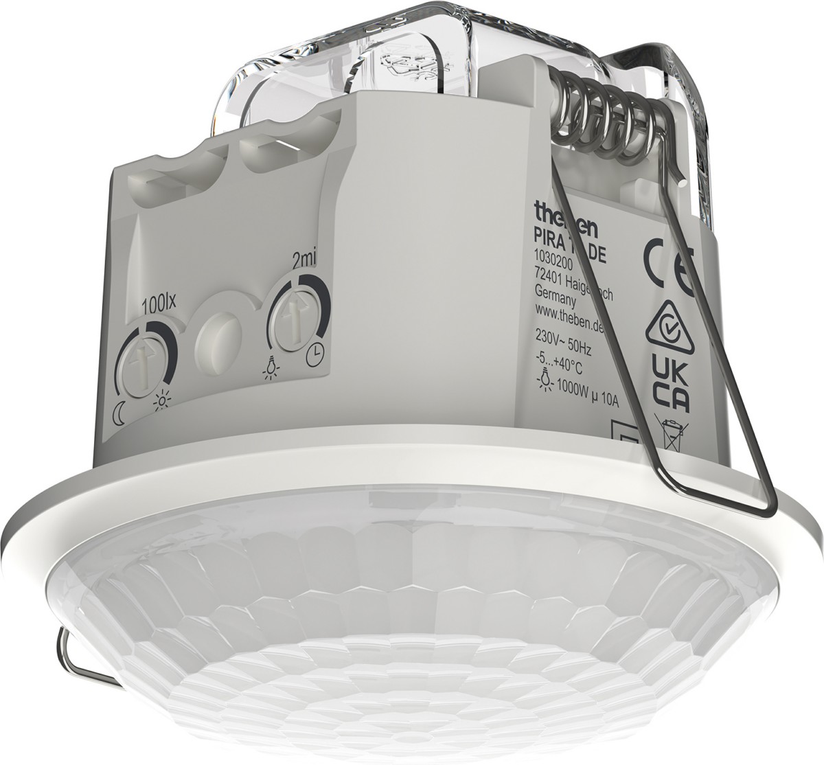 PIRA T8 DE Präsenz-/Bewegungsmelder Decke innen, 360° rund, max. 8 m, 200 W LED, weiß 1030200