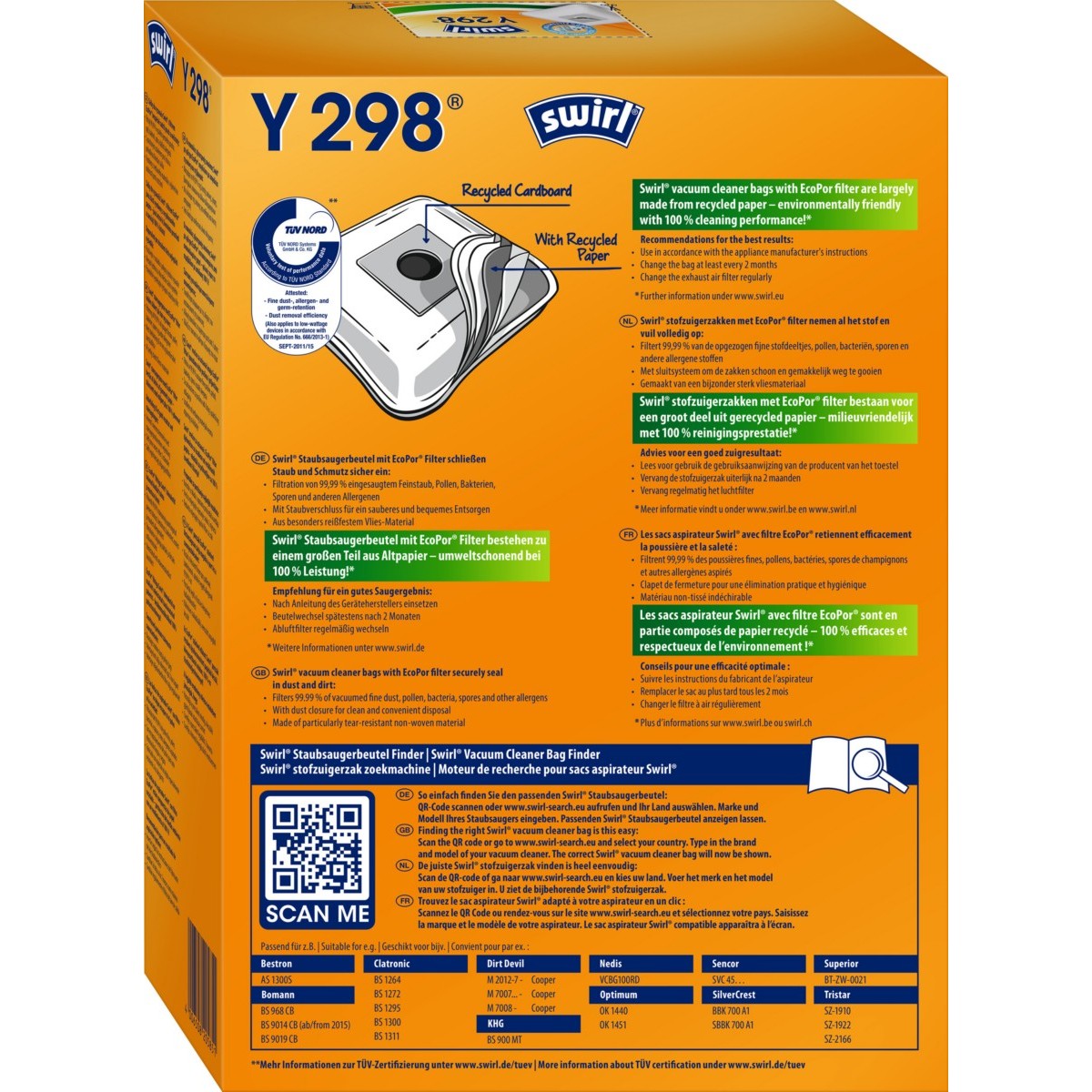 Staubbeutel Y 298(Y198)EcoPorVE4