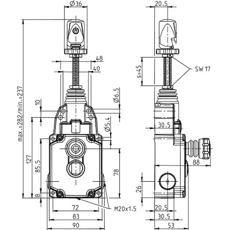 Seilzugschalter SRM-A2Z/U1Z-QF-175